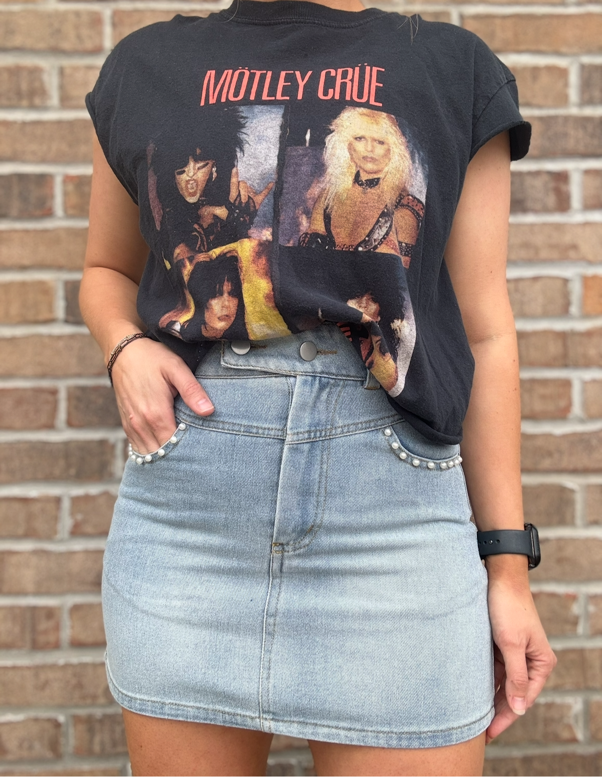 BACKSTAGE PASS DENIM SKIRT