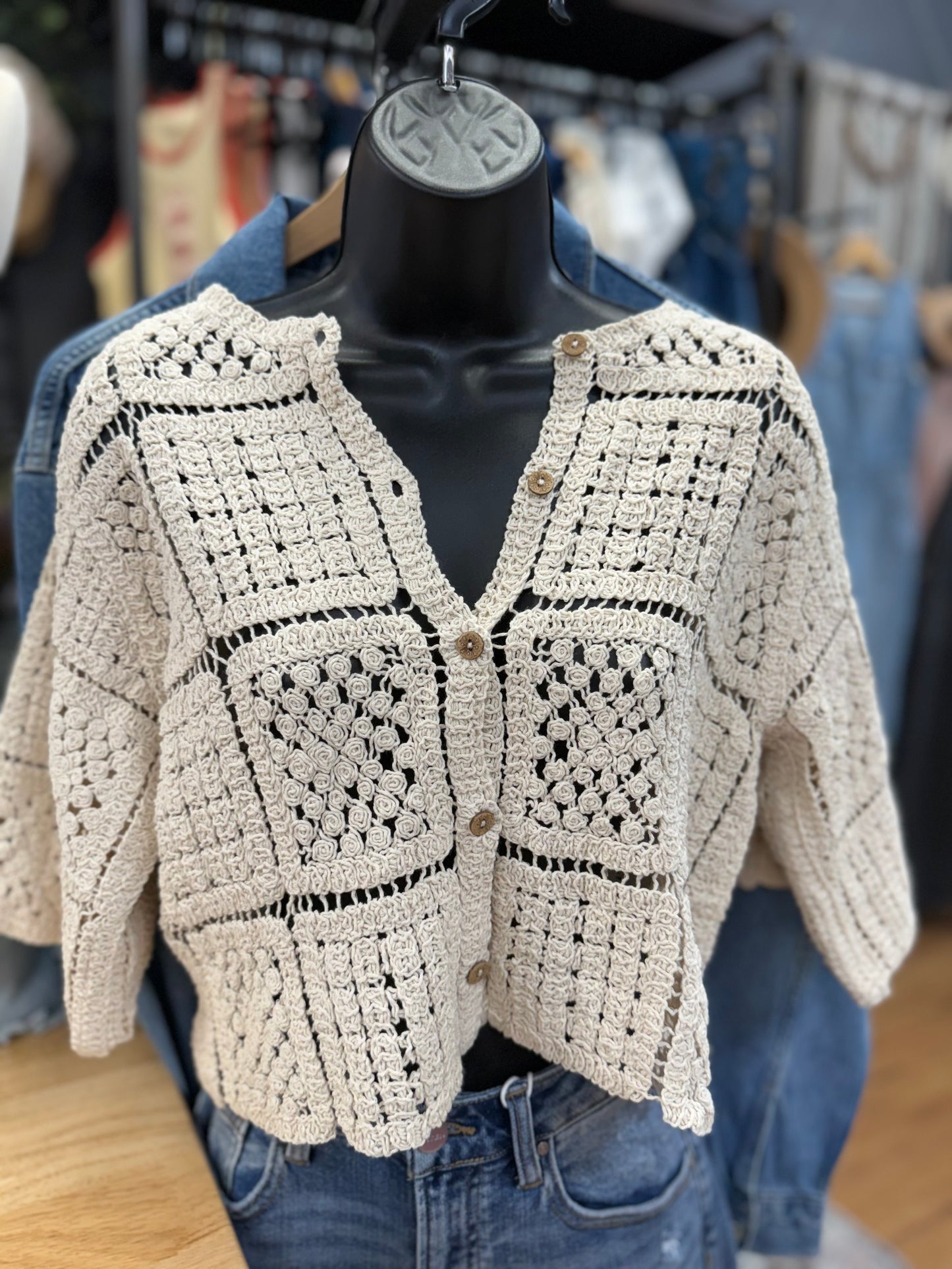 BOHO SQUARES CARDI