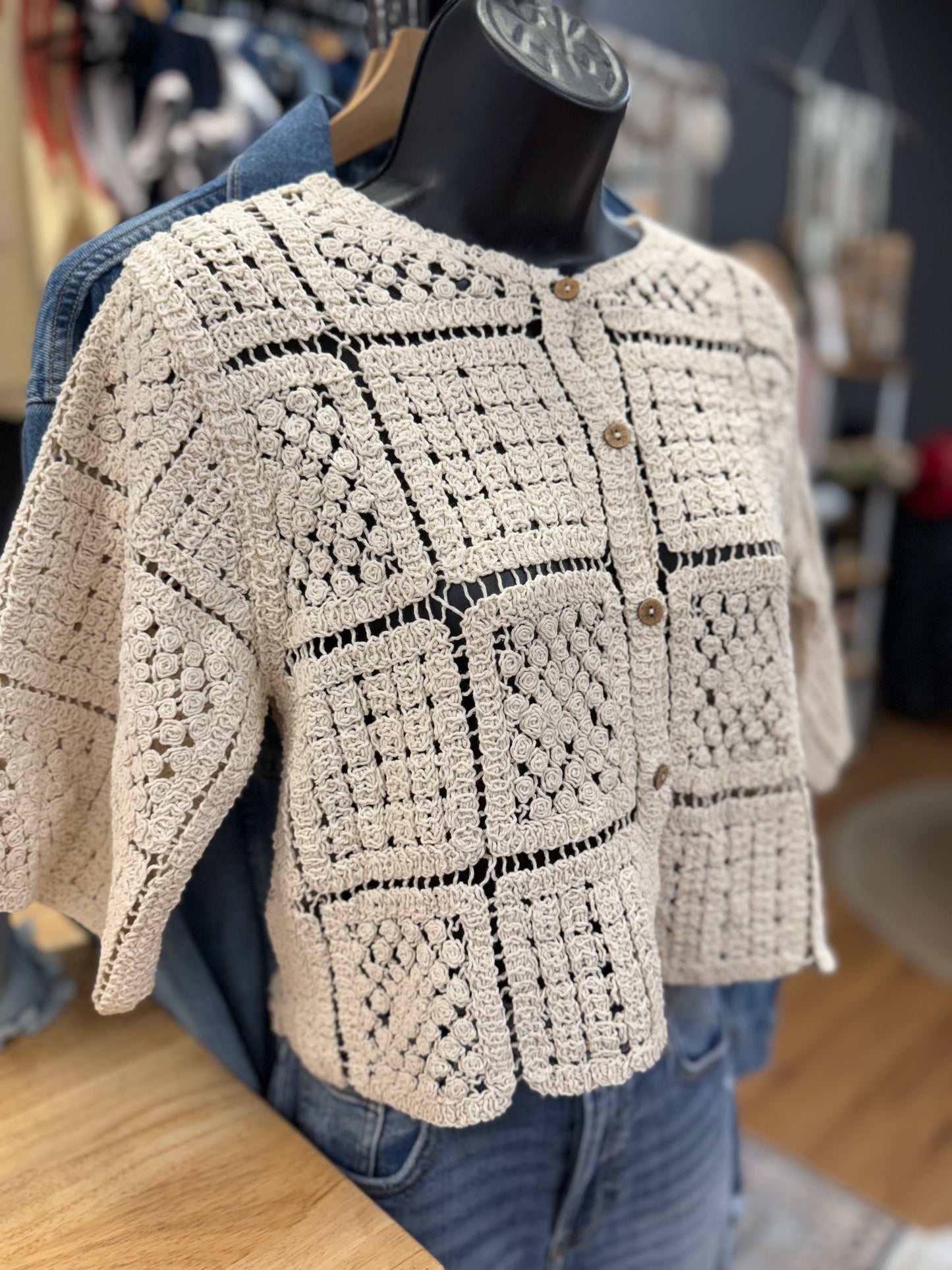 BOHO SQUARES CARDI