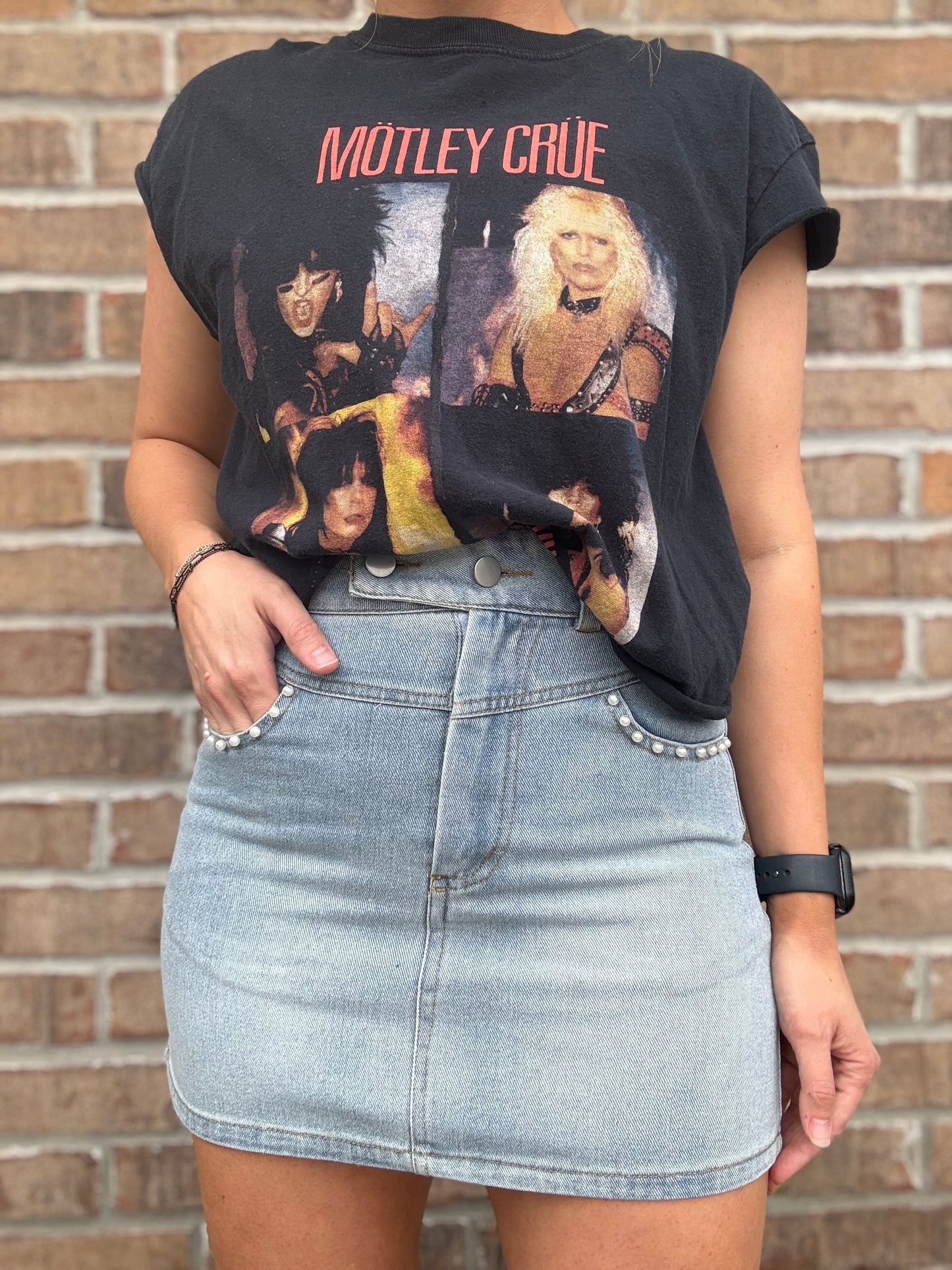BACKSTAGE PASS DENIM SKIRT