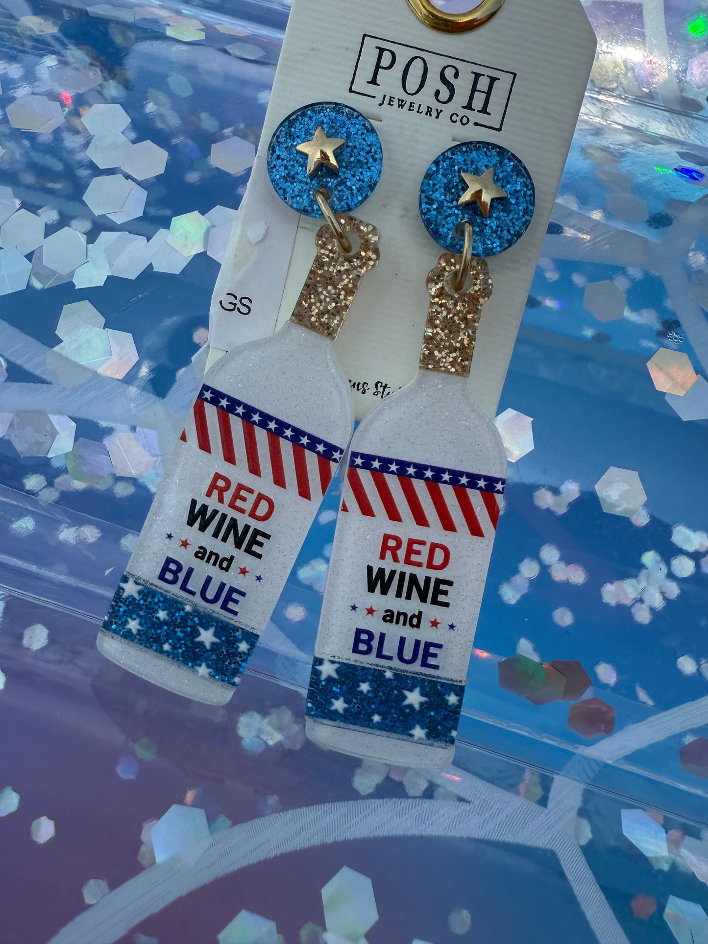 RED, WINE & BLUE EARRINGS