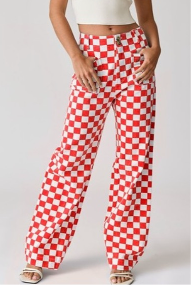 RED CHECK HIGH RISE