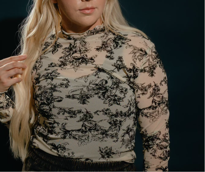 MOONLIT GARDEN MESH TOP