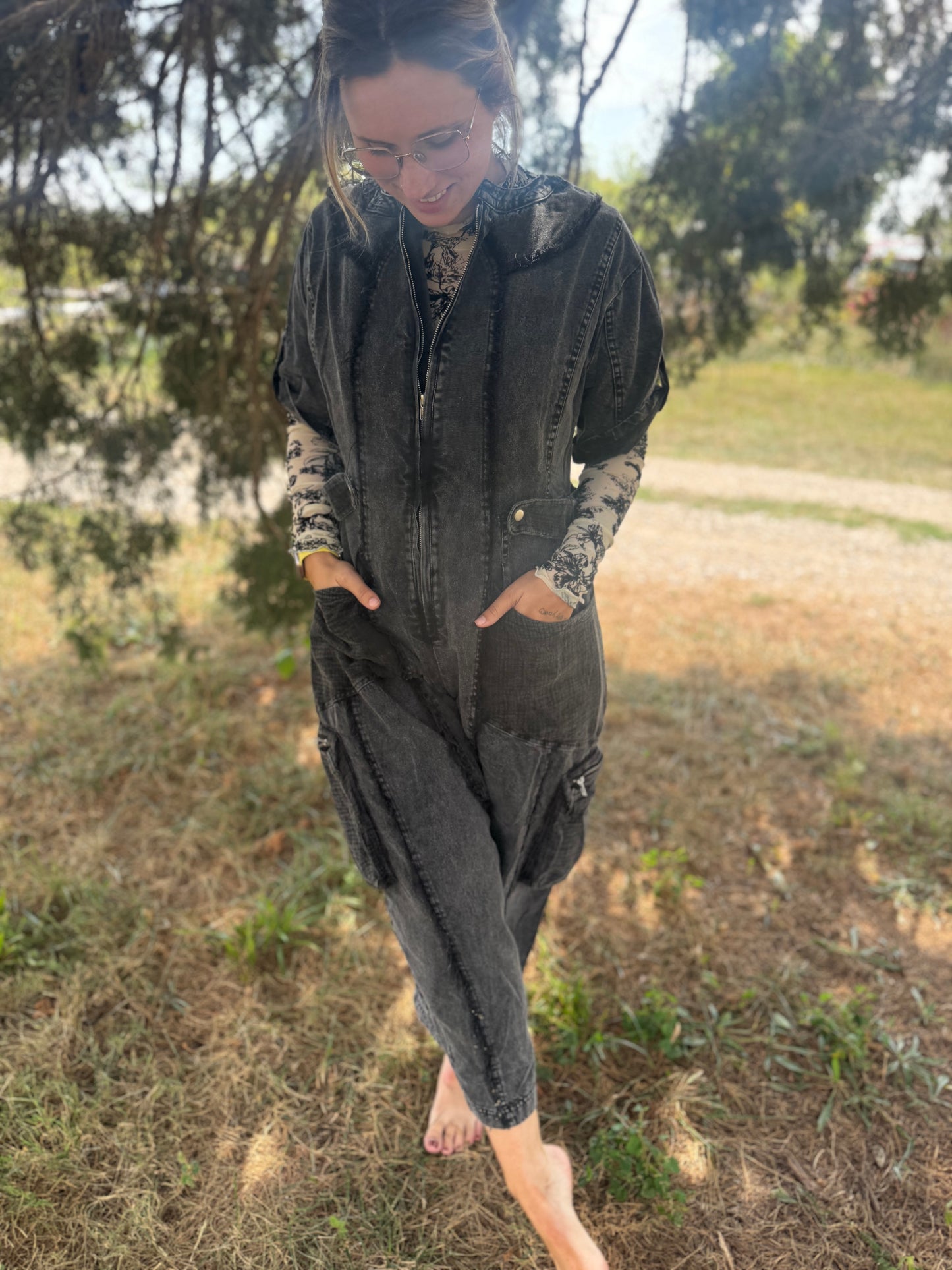 MIDNIGHT CARGO JUMPSUIT