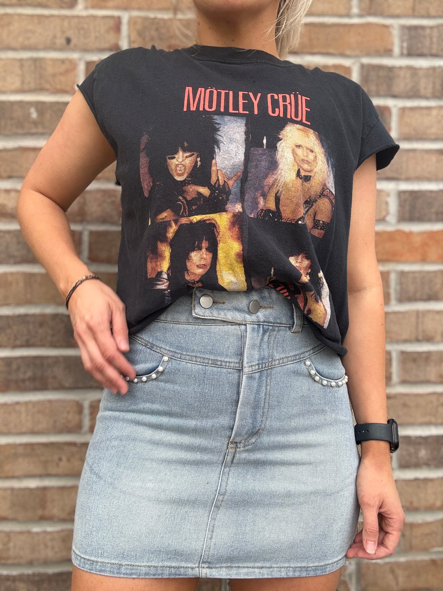 BACKSTAGE PASS DENIM SKIRT