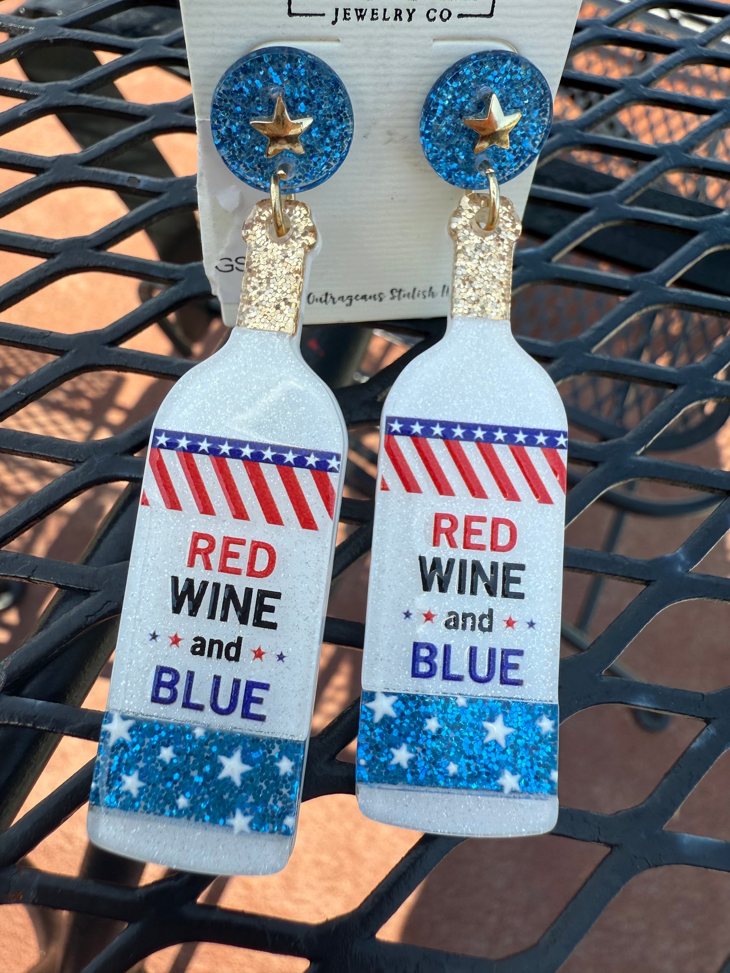 RED, WINE & BLUE EARRINGS