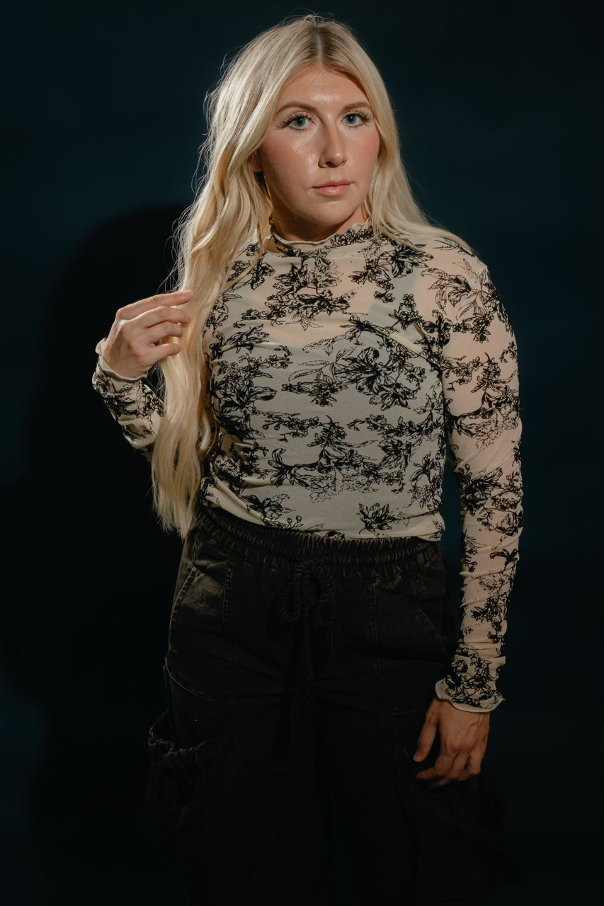 MOONLIT GARDEN MESH TOP