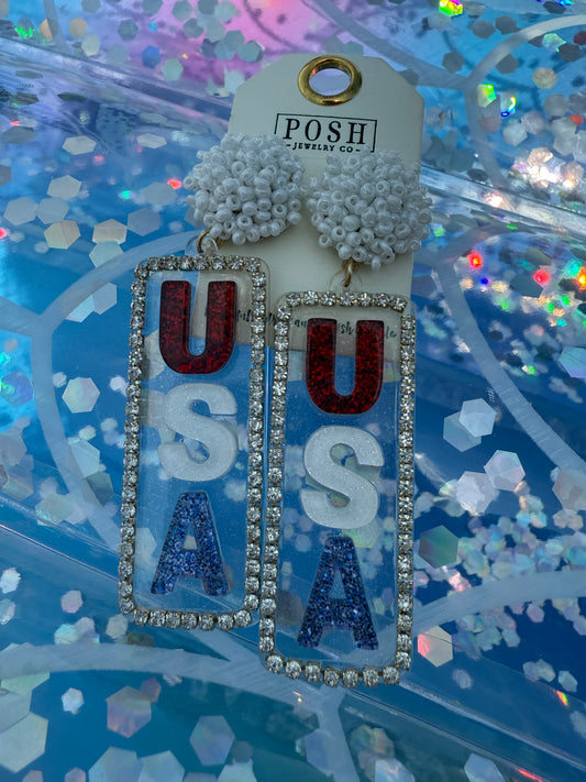 USA STATEMENT EARRINGS