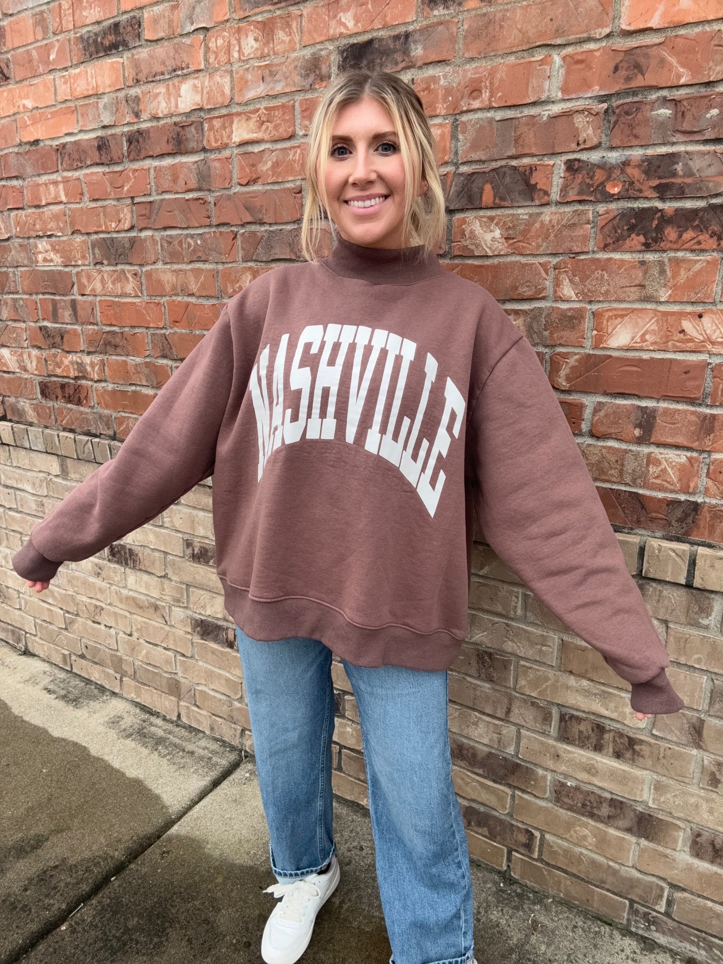 NASHVILLE NIGHTS REVERSIBLE MOCK NECK PULLOVER