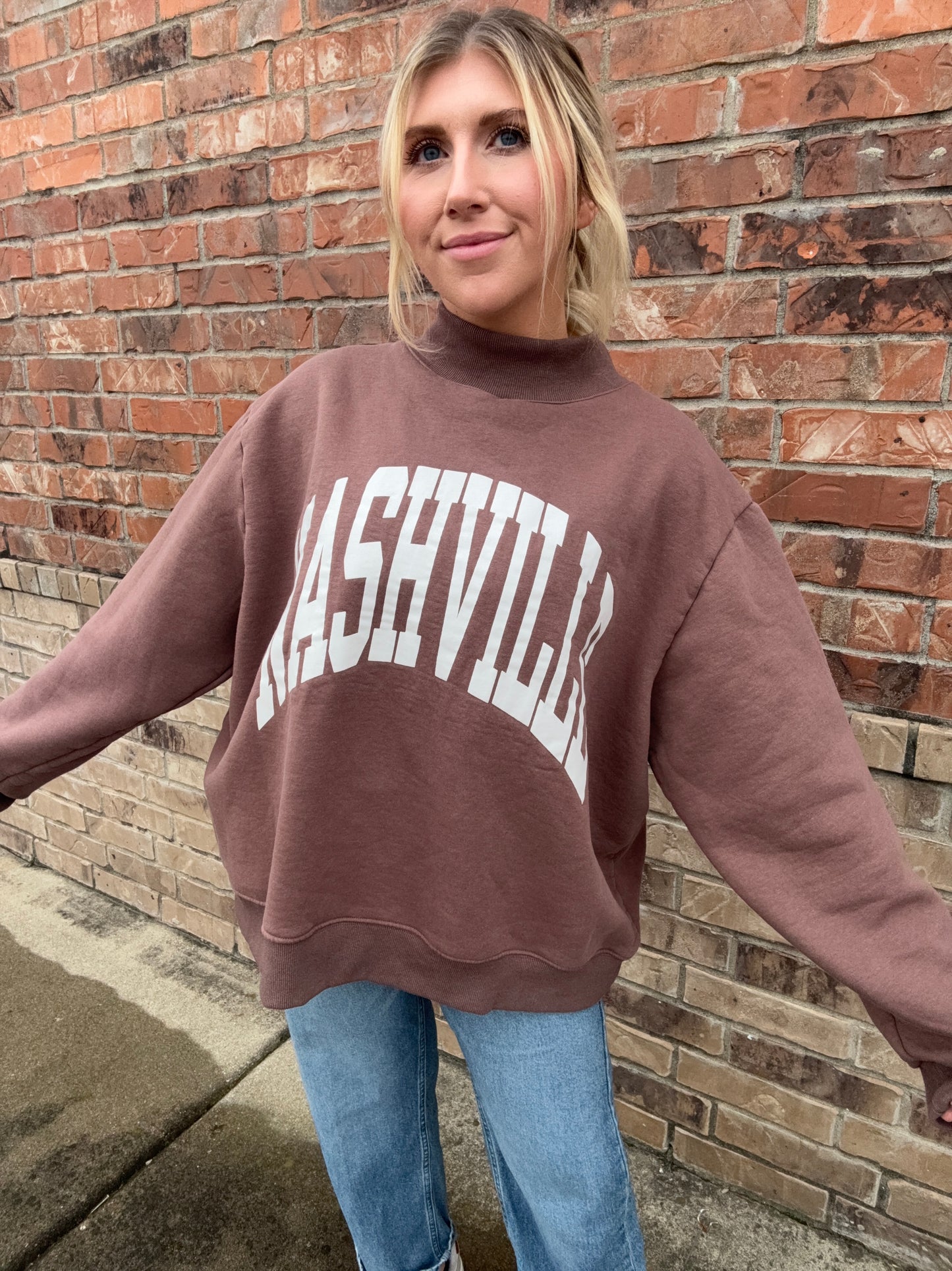 NASHVILLE NIGHTS REVERSIBLE MOCK NECK PULLOVER