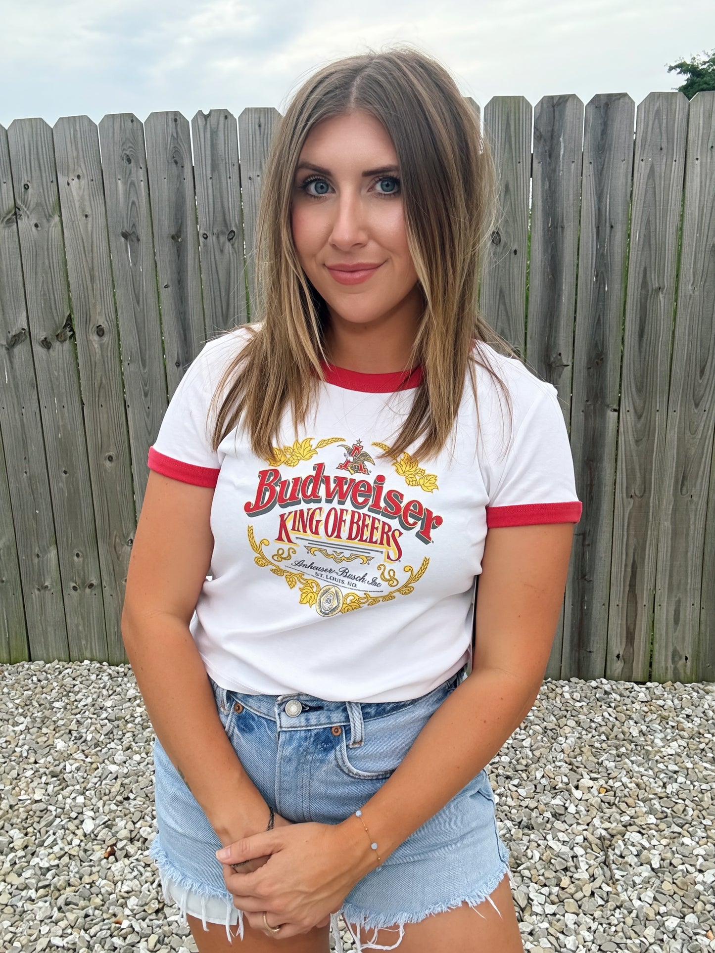 Budweiser Crop Ringer Tee
