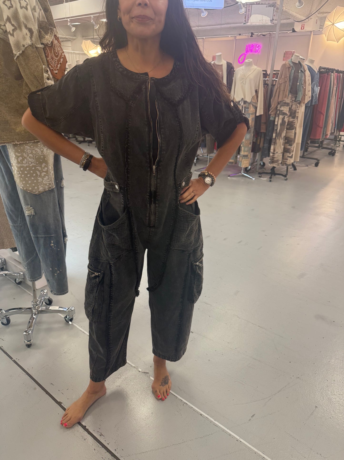MIDNIGHT CARGO JUMPSUIT