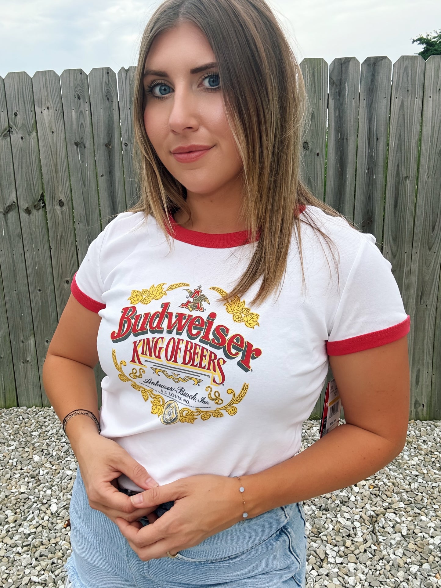 Budweiser Crop Ringer Tee