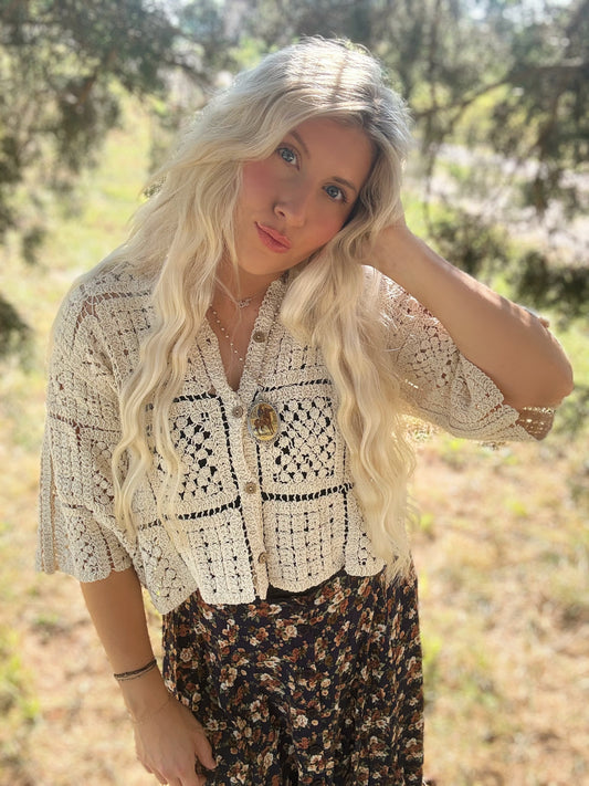 BOHO SQUARES CARDI