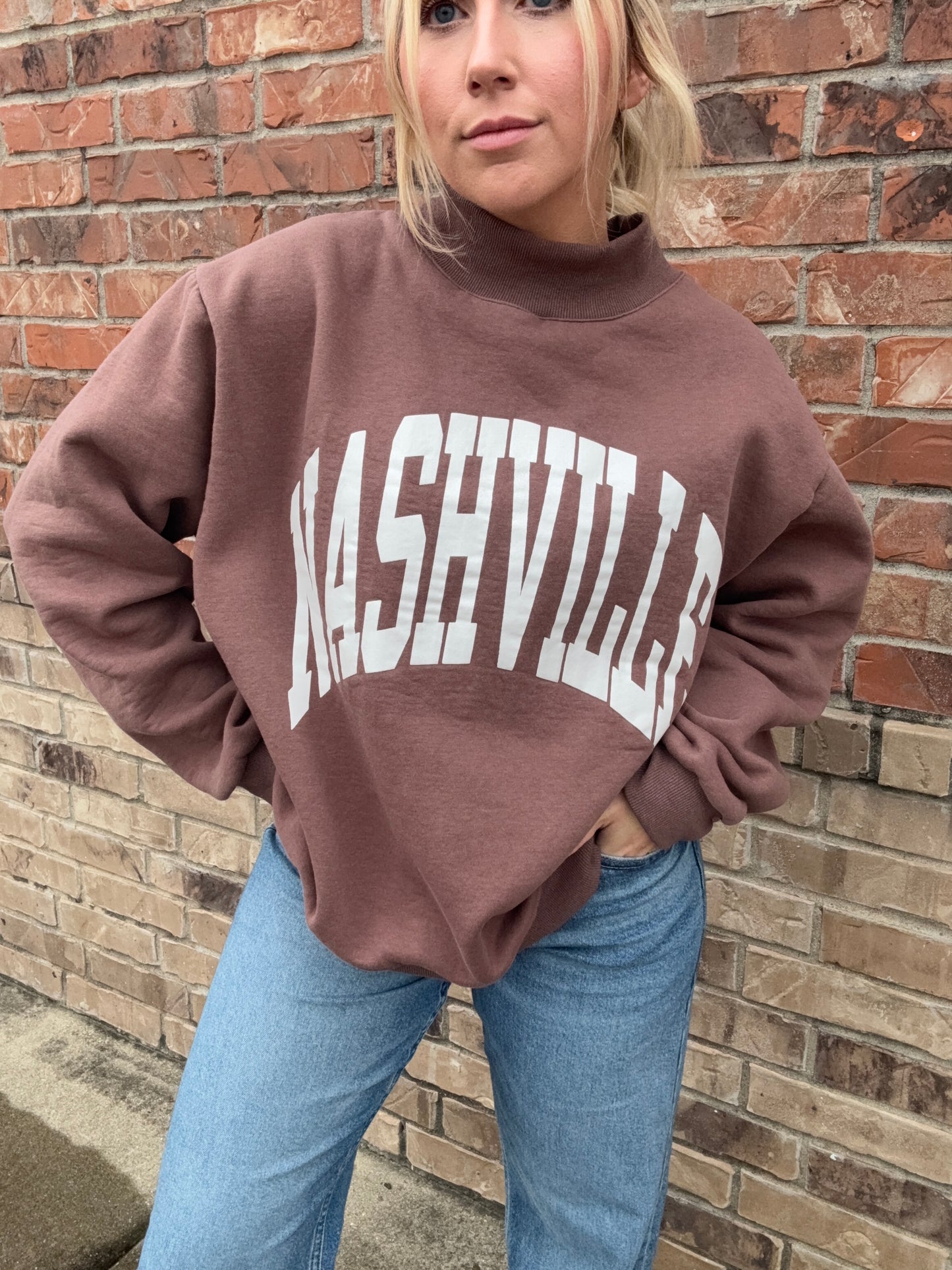 NASHVILLE NIGHTS REVERSIBLE MOCK NECK PULLOVER