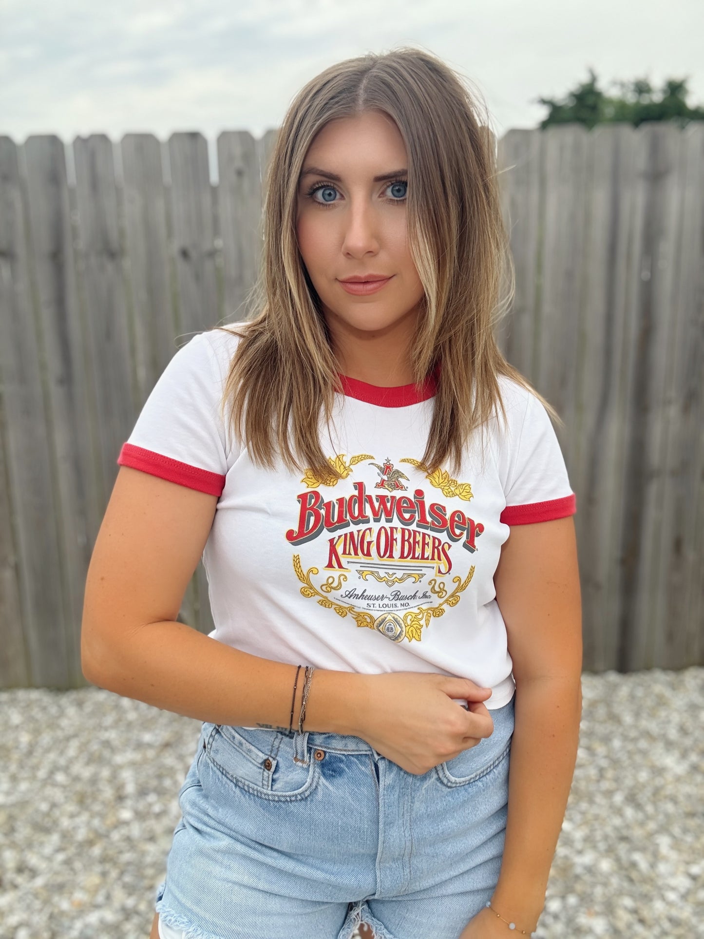 Budweiser Crop Ringer Tee