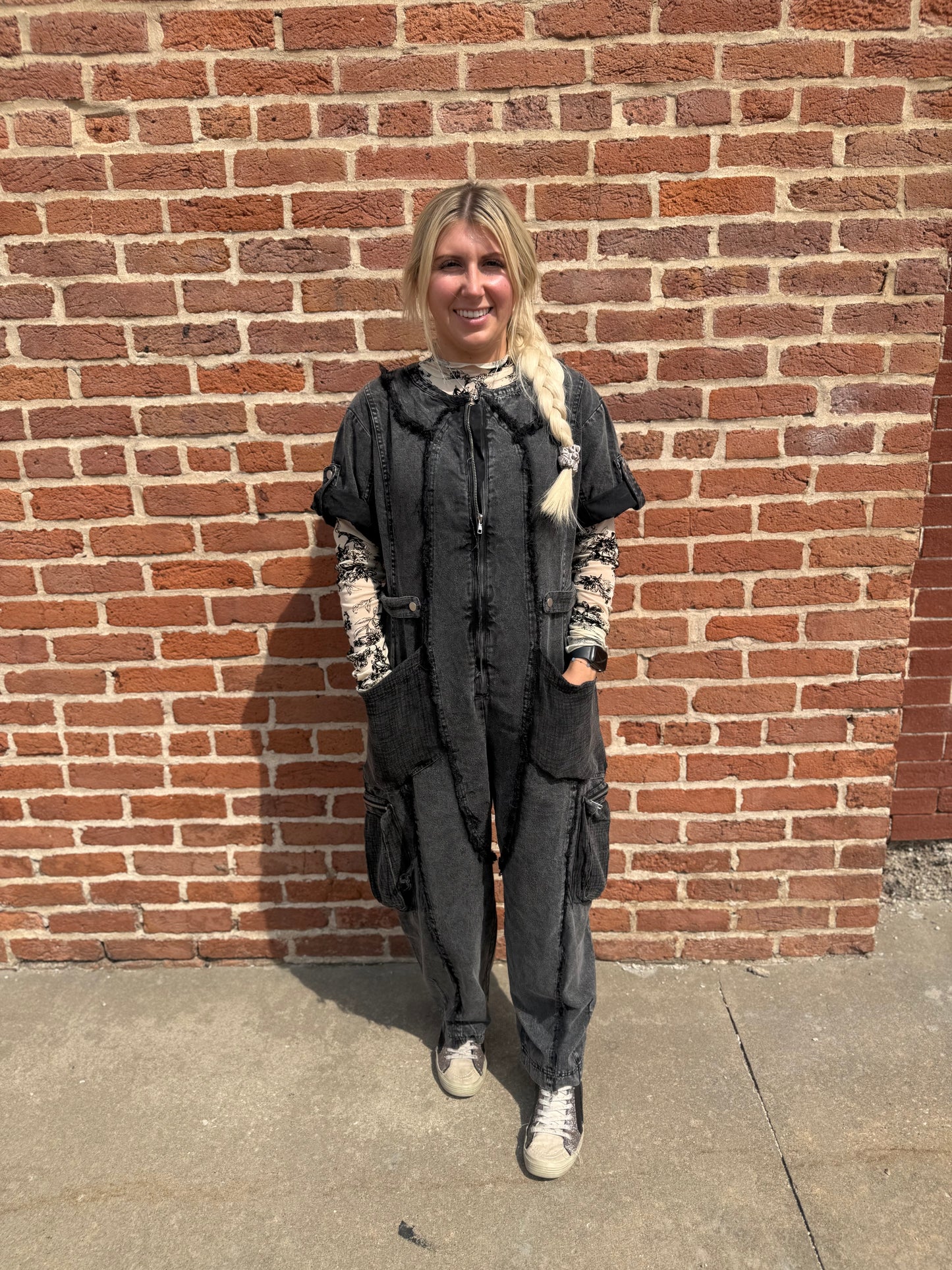MIDNIGHT CARGO JUMPSUIT