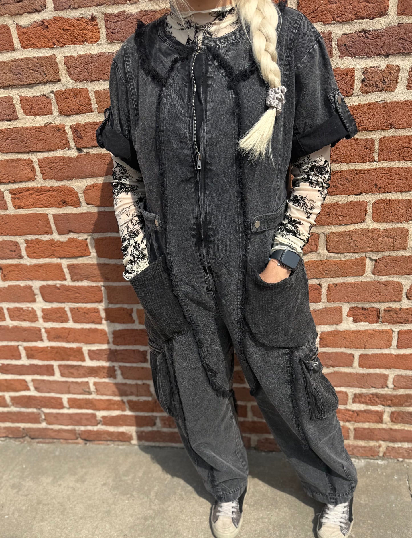 MIDNIGHT CARGO JUMPSUIT