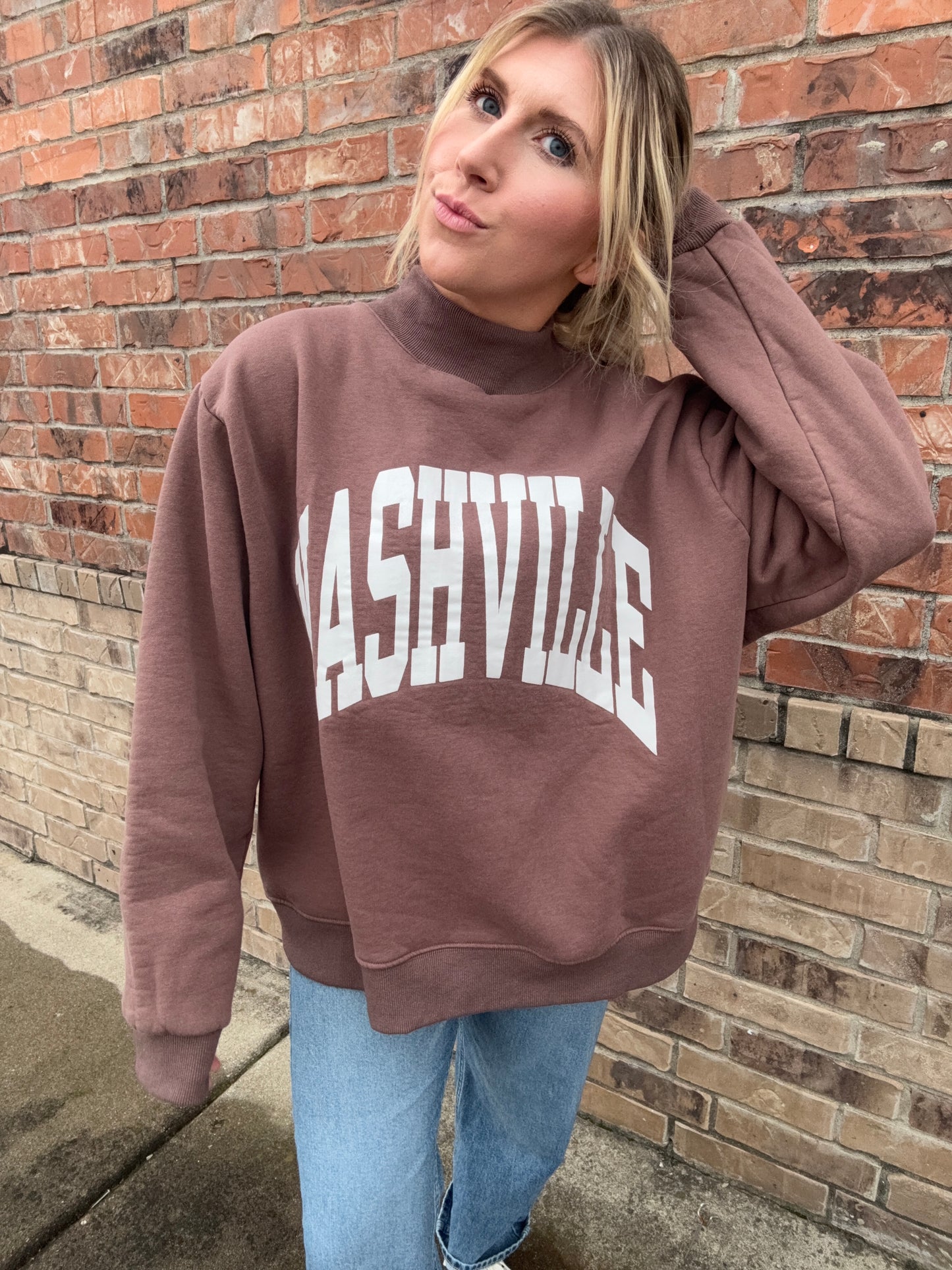 NASHVILLE NIGHTS REVERSIBLE MOCK NECK PULLOVER