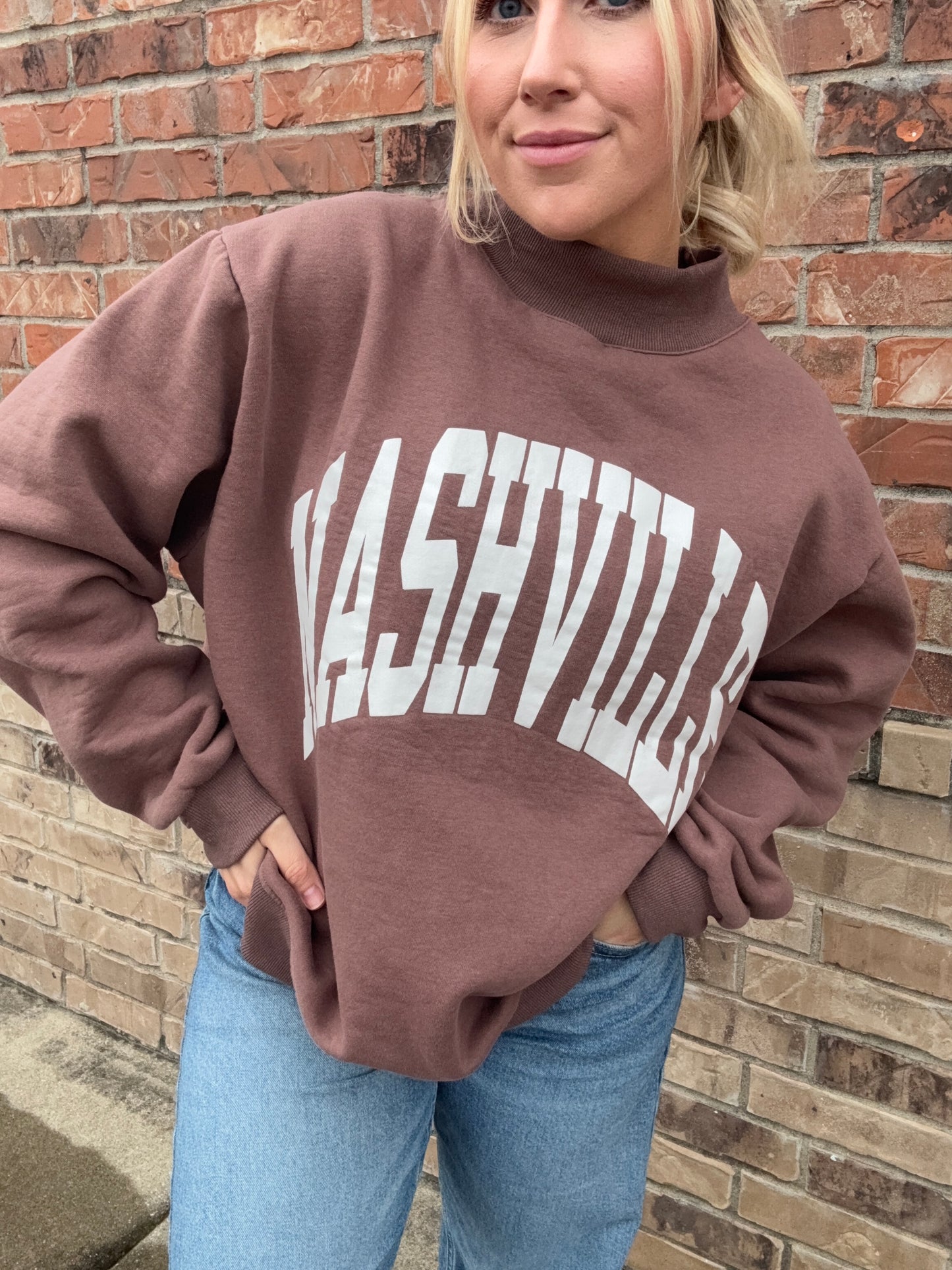 NASHVILLE NIGHTS REVERSIBLE MOCK NECK PULLOVER