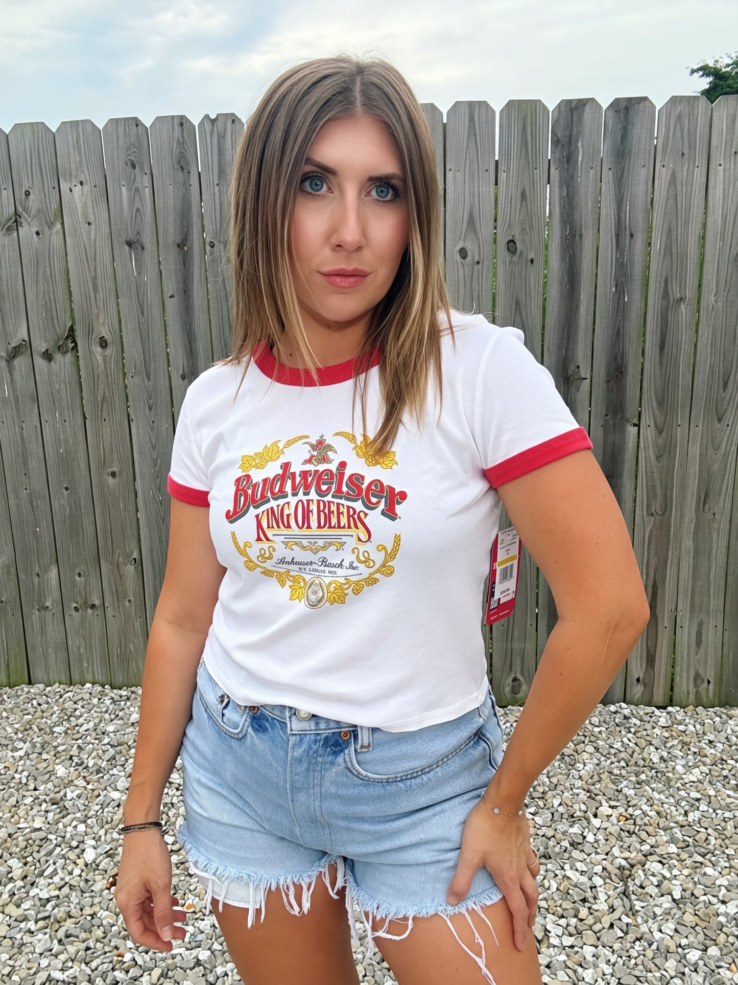 Budweiser Crop Ringer Tee