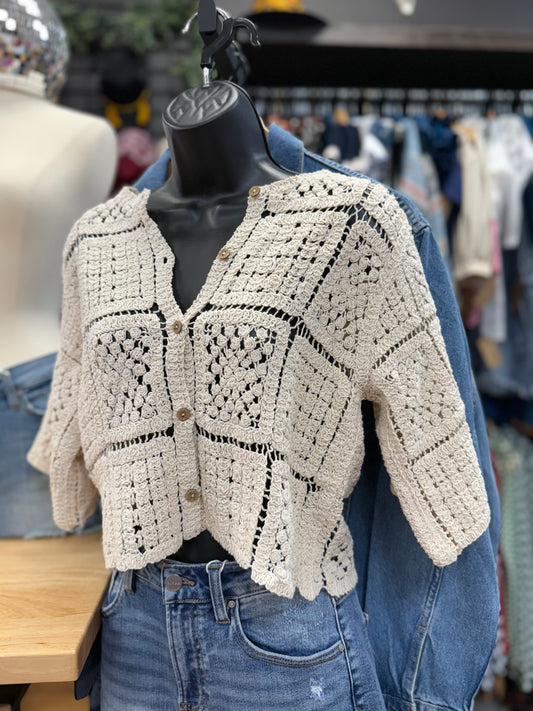 BOHO SQUARES CARDI