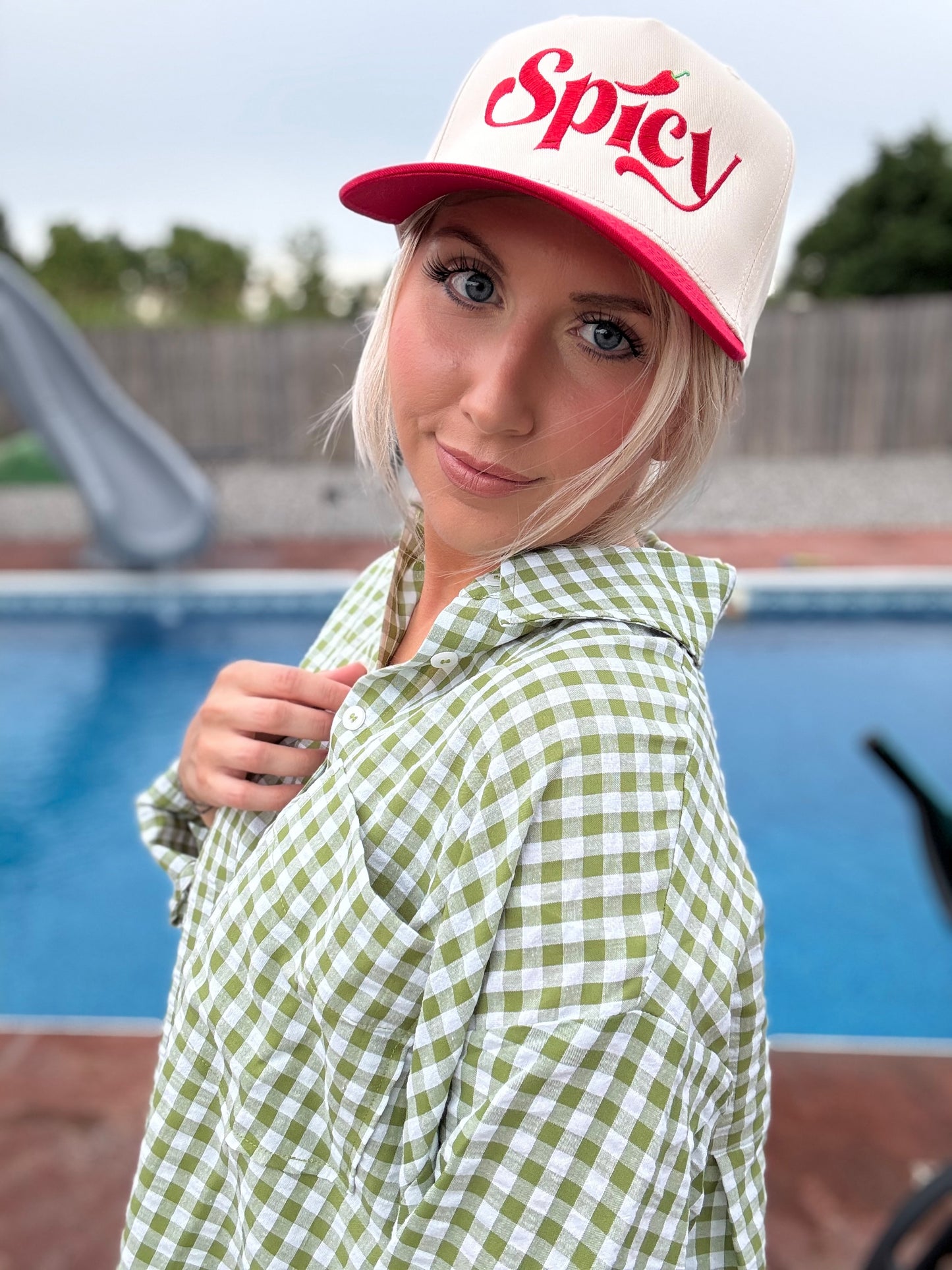 LEAF IT TO ME GINGHAM BUTTON DOWN