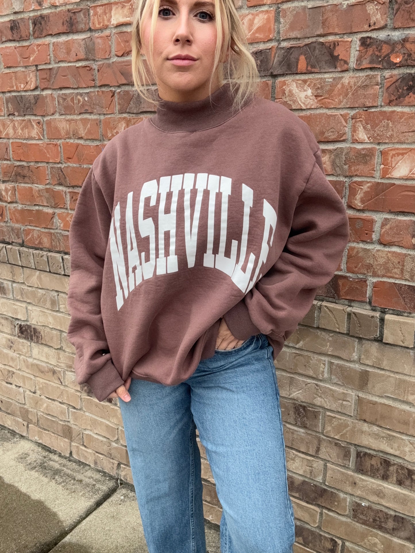NASHVILLE NIGHTS REVERSIBLE MOCK NECK PULLOVER