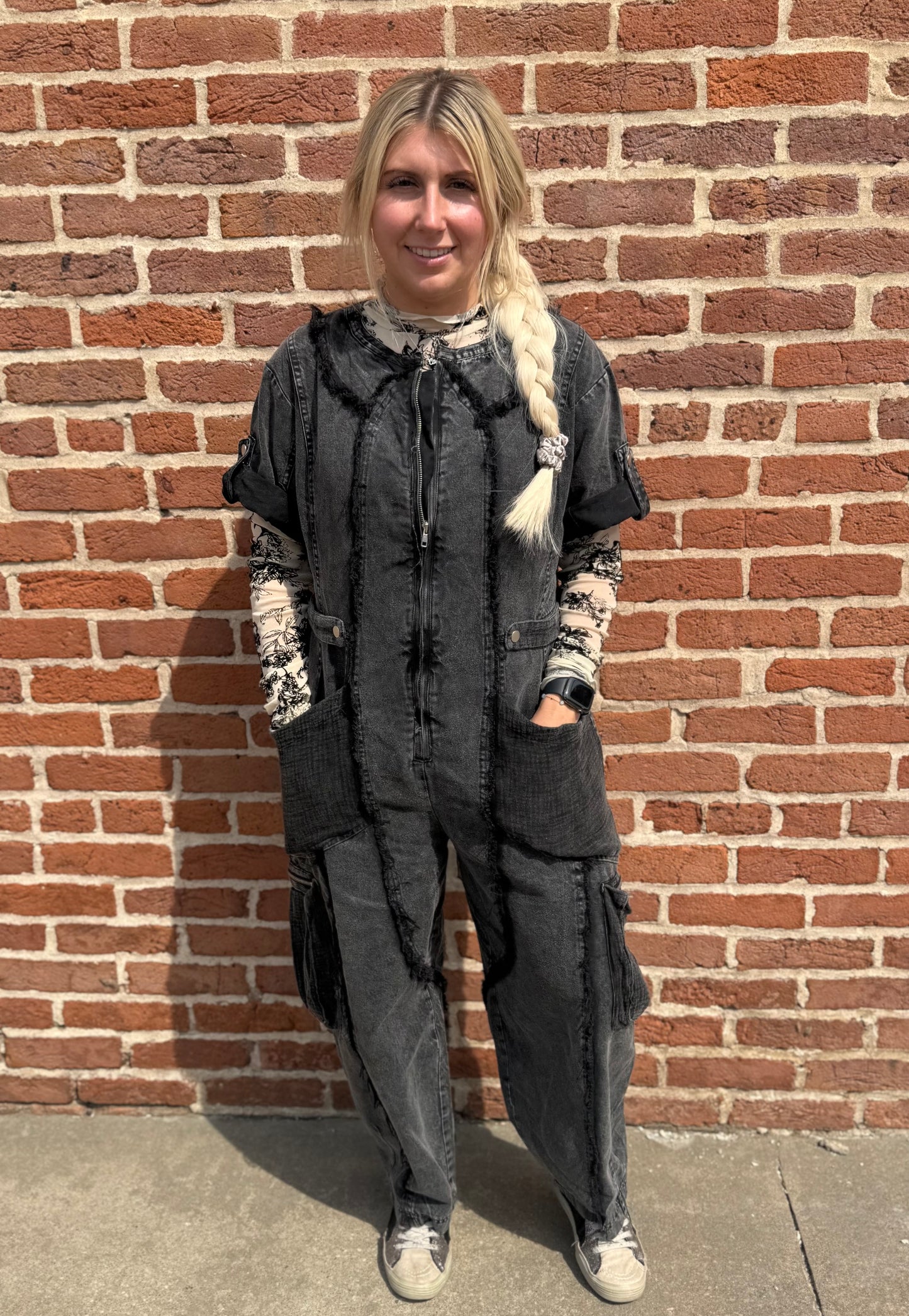 MIDNIGHT CARGO JUMPSUIT