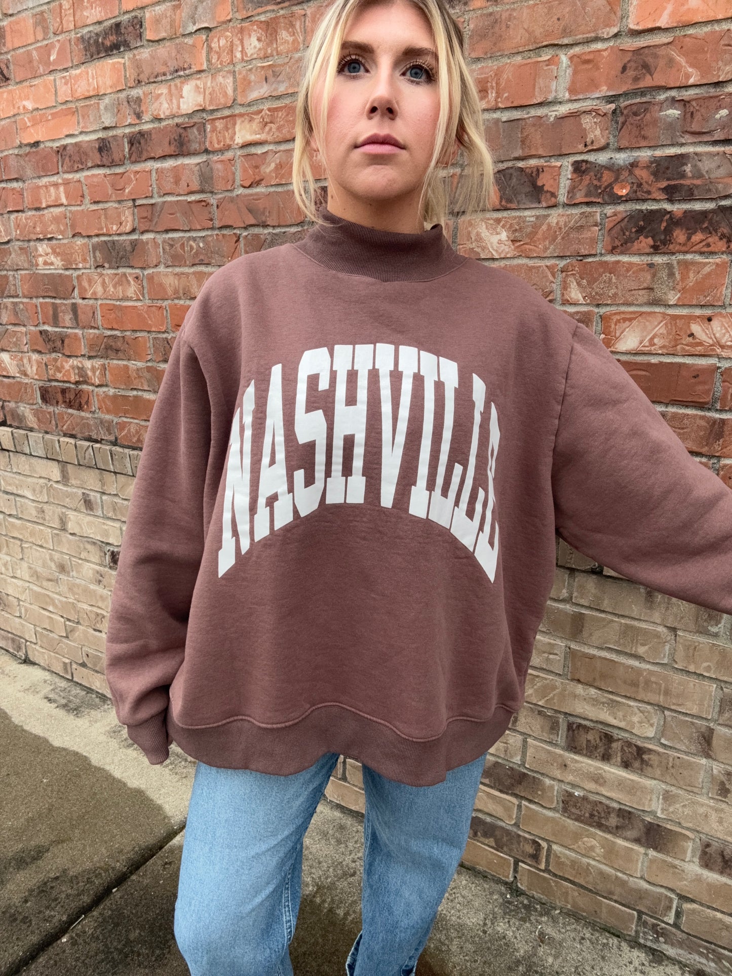 NASHVILLE NIGHTS REVERSIBLE MOCK NECK PULLOVER