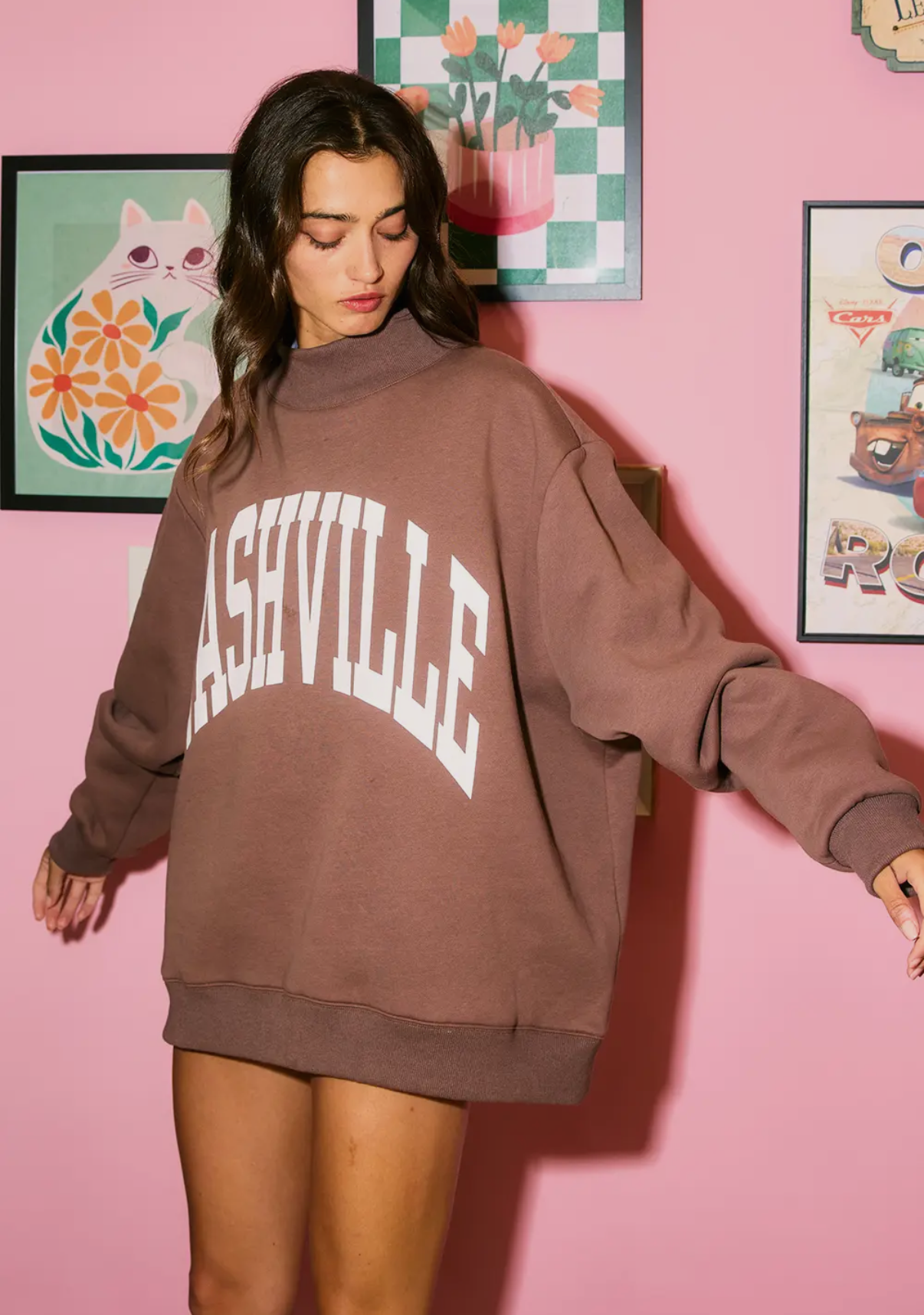 NASHVILLE NIGHTS REVERSIBLE MOCK NECK PULLOVER