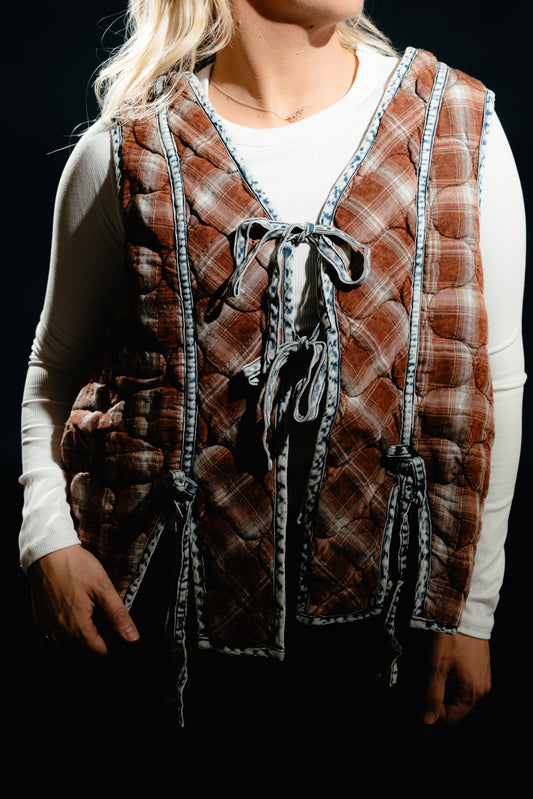 HARVEST PLAID QUILTED VEST