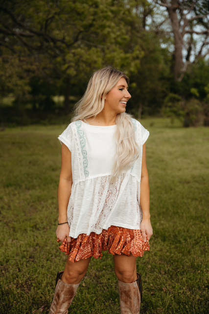 THE IVORY KNIT BABYDOLL TOP
